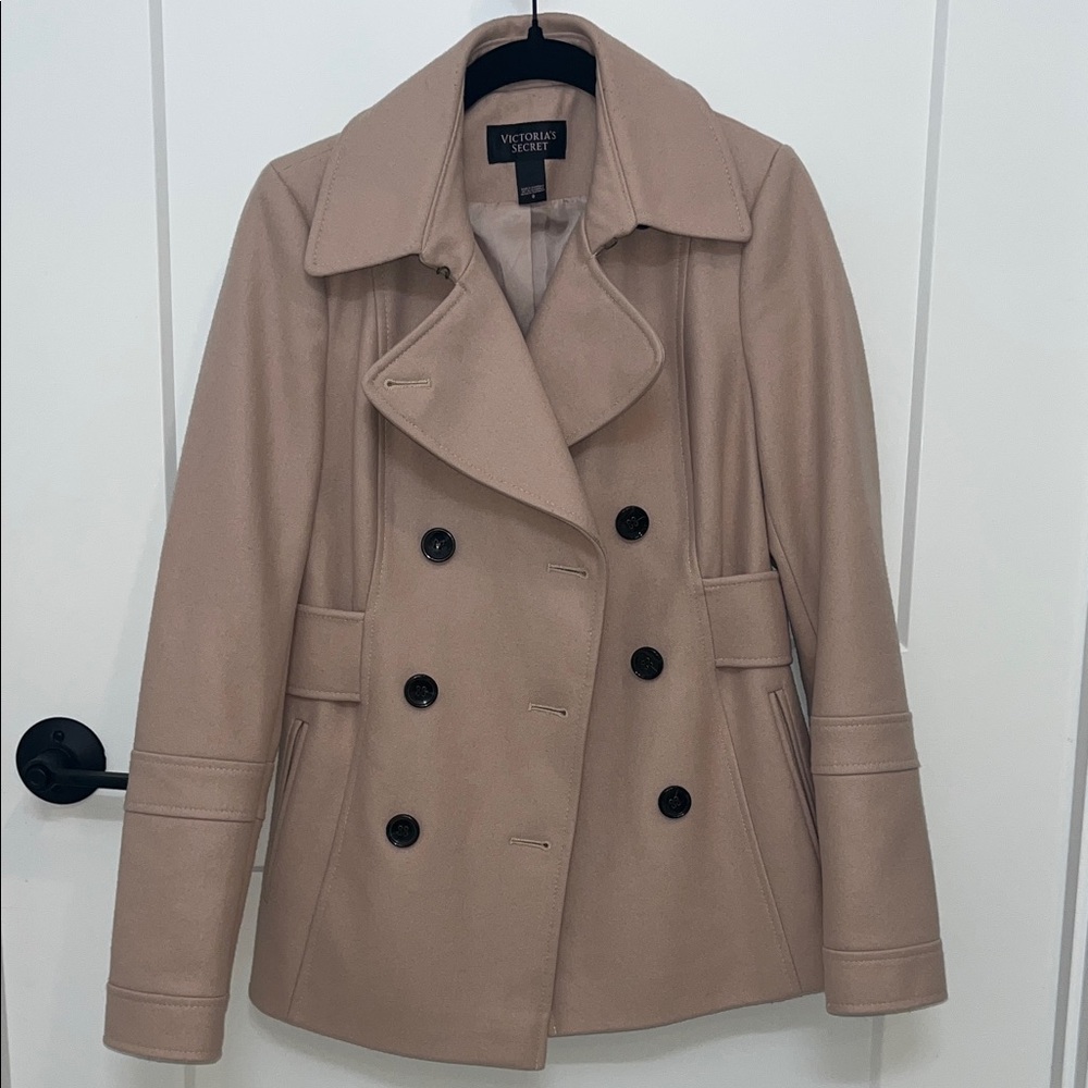Victoria's Secret Women's Beige Wool Peacoat